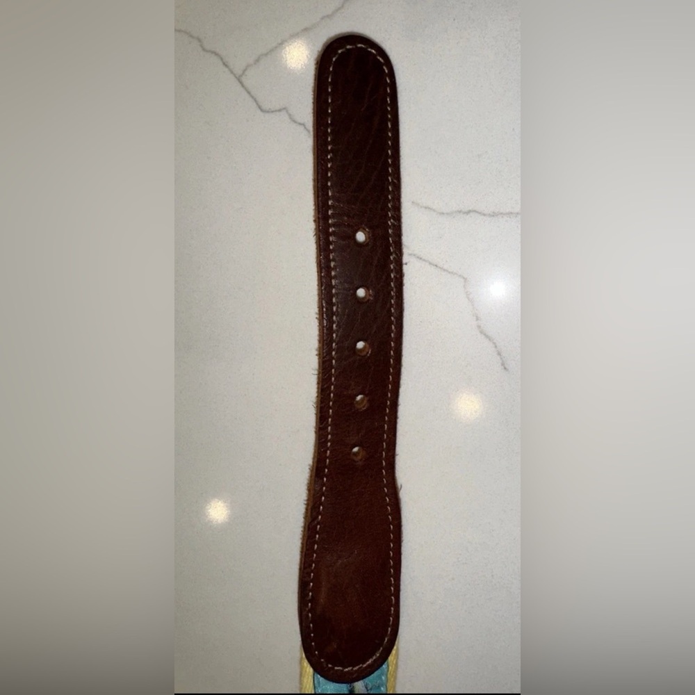 Preston Boys Size 36 Leather Marlin Belt Fish Made New England USA Beach Preppy - Picture 8 of 10